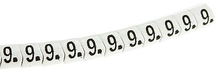 HellermannTyton - 901-10508 - HellermannTyton Helagrip ϵ 250װ ׵׺ Ϲ̶ ±ʶ 901-10508, 5mm, 6.8 mm, 4  9mmֱ, ӡ"9"ͼ		