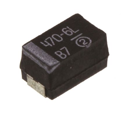 Vishay - 293D477X06R3E2TE3 - Vishay 293D ϵ 470F 20% SMD  293D477X06R3E2TE3, 6.3 V ֱ, 7343-43 װ, 1.5 ESR, +125C		