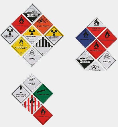 Signs & Labels - C19F/S - Signs & Labels C19F/S 5װ Ӣ  ϩ Σվǩ “ʴ“, 100 x 100mm		