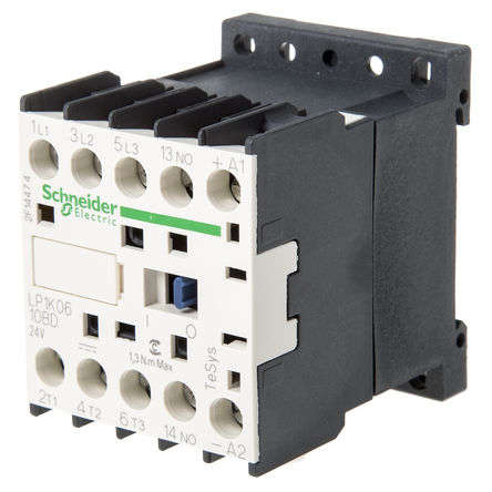 Schneider Electric - LP1K0610BD - Schneider Electric TeSys K LP1K ϵ Ӵ LP1K0610BD, 3 , 6 A, 24 V ֱȦ		