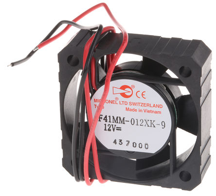 Micronel - F41MM-012XK-9 - Micronel F41 ϵ 0.756W 12 V ֱ  F41MM-012XK-9, 7.5m3/h, 5000rpm, 41 x 41 x 12mm		