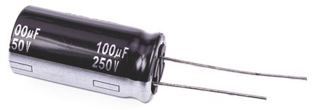 Panasonic - EEUED2E101 - Panasonic ED  ϵ 250 V ֱ 100F ͨ  EEUED2E101, 20%ݲ, +105C		