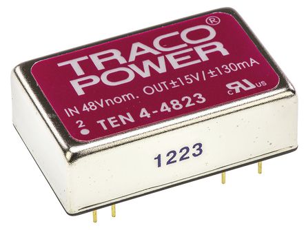 TRACOPOWER - TEN 4-4823 - TRACOPOWER TEN 4 ϵ 4W ʽֱ-ֱת TEN 4-4823, 18  72 V ֱ, 15V dc, 130mA, 1.5kV dcѹ, 85%Ч		