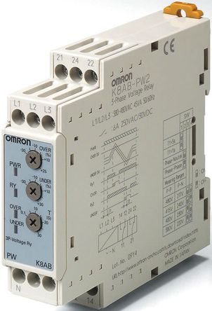 Omron - K8ABPW1 - Omron 3 ѹ ؼ̵ K8ABPW1, ˫ -  , 115  138 V 200  240 V 		