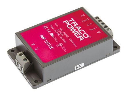 TRACOPOWER - TMP 15212C - TRACOPOWER 15W 2 ǶʽģʽԴ SMPS TMP 15212C, 120  370 V dc, 85  264 V ac, 12V dc, 650mA, 79%Ч		