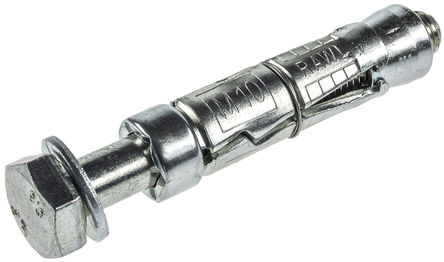 Rawl Fixings - 44110 - Rawl Fixings 90mm长 M10 铁，钢 膨胀螺丝松动螺栓 44110, 11 mm, 16 mm固定孔直径		