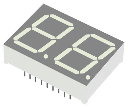 Kingbright - DC08-11SYKWA - Kingbright DC08 ϵ 2ַ 7  ɫ LED  DC08-11SYKWA, 94 mcd, ҲС, 20.3mmַ, ͨװװ		