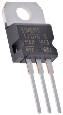 STMicroelectronics - STP15N80K5 - STMicroelectronics MDmesh K5, SuperMESH5 ϵ N Si MOSFET STP15N80K5, 14 A, Vds=800 V, 3 TO-220װ		