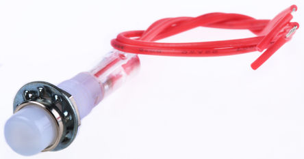 CAMDENBOSS - IND515205-240-T/OPL - CAMDENBOSS IND515205-240-T/OPL 7.5 mm ͹ ɫ neon ָʾ, ߽Ӷ, 6.4mmװ׳ߴ, 240 V		