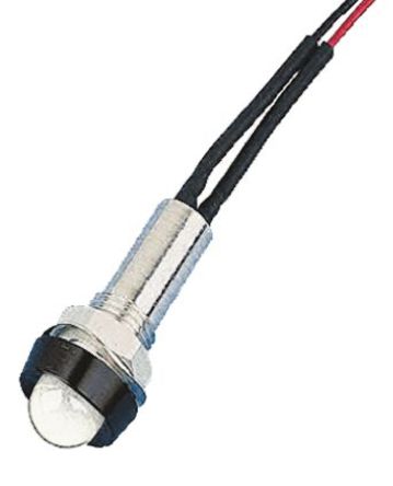 Oxley - STR/LH/8/230/FL30/WE - Oxley STR/LH/8/230/FL30/WE ͹ ɫ LED ָʾ, ߽Ӷ, 8mmװ׳ߴ, 230 V 		