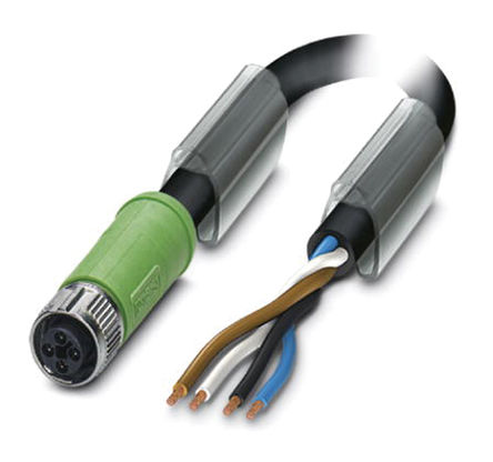 Phoenix Contact - 1408823 - Phoenix Contact 1m ɫ Դ 1408823, 4 ĸ M12  ն˽ͷ, 12 A, 60 V		