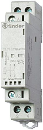 Finder - 22.32.0.024.4520 - Finder 22.32.0.024.4520 ˫ DIN Rail Ǳ̵, 25 A, 24V ac/dc		