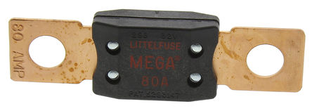 Littelfuse - 0298080.ZXEH - Littlefuse 80A ɫ ˨ʽ òƬʽ۶ 0298080.ZXEH, 32V dc, 68.58mm x 19.05mm x 10.67mm		