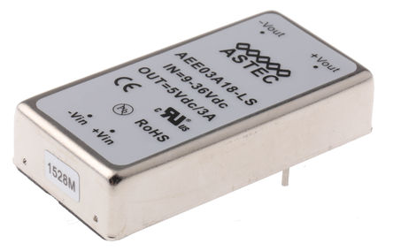 Artesyn Embedded Technologies - AEE03A18-LS - Artesyn Embedded Technologies 15W ʽֱ-ֱת AEE03A18-LS, 9  36 V ֱ, 5 V @ 3 A, 3A, 1.5kV dcѹ, 84%Ч		
