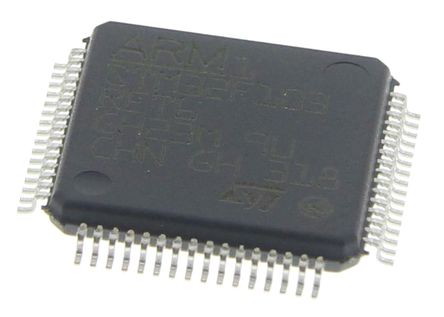 STMicroelectronics - STM32F103RET6 - STMicroelectronics STM32F ϵ 32 bit ARM Cortex M3 MCU STM32F103RET6, 72MHz, 512 kB ROM , 64 kB RAM, 1xUSB, LQFP-64		