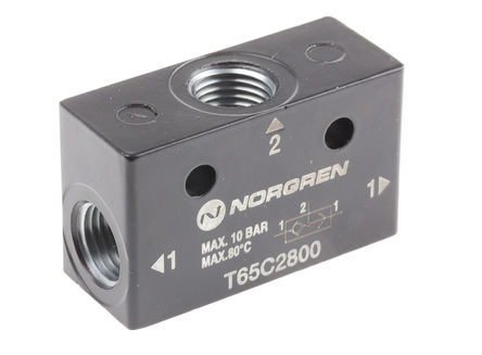 Norgren - T65C2800 - Norgren T65C 系列 0.7 → 10bar OR 逻辑 气动逻辑控制器 T65C2800, -20 → +80°C		