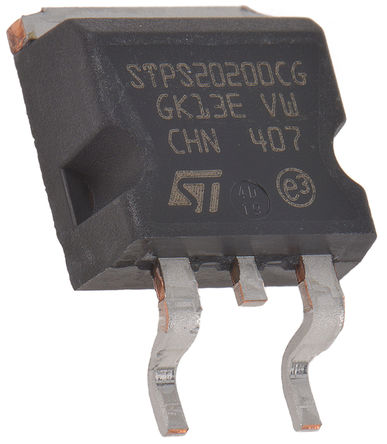 STMicroelectronics - STPS20200CG-TR - STMicroelectronics STPS20200CG-TR Фػ , Io=30A, Vrev=200V, 3 D2PAKװ		