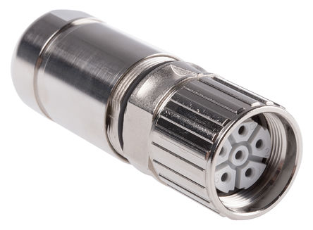 Phoenix Contact - 1605549 - Phoenix Contact 1605549 系列 5 + PE路 电缆安装 直向 圆形连接器 插座 1605549, 母触点, 螺钉锁，咬接式接合		