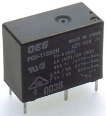 TE Connectivity - PCH-124L2M,000 - TE Connectivity PCH-124L2M,000  PCB װ Ǳ̵, 5 A, 24V dc		