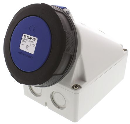 Mennekes - 128 - Mennekes ɫ 3P ҵԴ ֱ ڹʽ  128, 63A, 230 V, IP67		