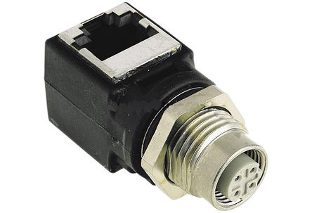 Harting - 21033814401 - Harting ֱ 4  M12 ĸ  8  RJ45 ĸ  21033814401, 45.7mm		