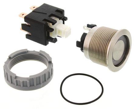 Schurter - 1241.6834.1121000 - Schurter 1241.6834.1121000 IP64ǰ IP00 Ȼɫ  ˫- ɫLED 尲װ ť, 12 A@ 250 V 		