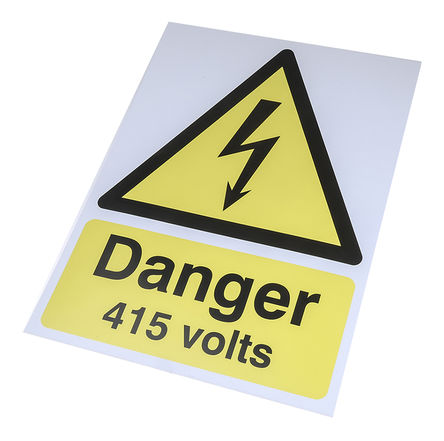 Signs & Labels - HA08133R - Signs & Labels HA08133R ɫ/ɫ Ӣ PP Ӳ Σվ־ “Σ 415 V“, 300 x 400mm		