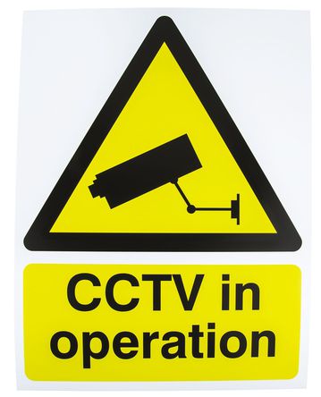 RS Pro - GN00733R - RS Pro GN00733R ɫ Ӣ  PP Σվ־ “е CCTV“, 400 x 300mm		