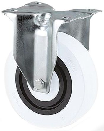 Tente - 3478HUR125P62 white - 125mm Hybrid wheel fixed castor		