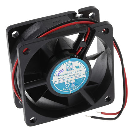 RS Pro - OD6025-12LB - RS Pro OD6025 ϵ 1W 12 V ֱ  OD6025-12LB, 22m3/h, 2500rpm, 60 x 60 x 25mm		