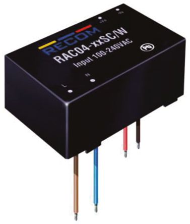 Recom - RAC04-15SC/W - Recom 4W  ǶʽģʽԴ SMPS RAC04-15SC/W, 115  370 (With Derating) V dc, 80  264 (With Derating) V ac		
