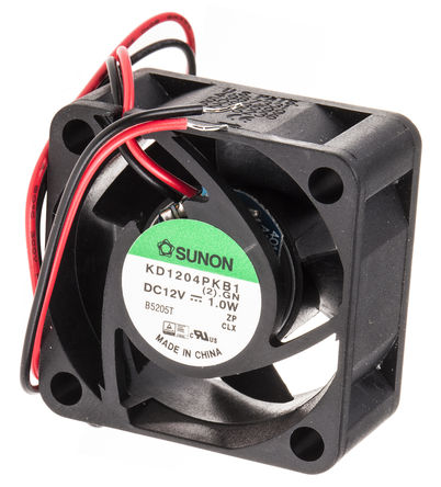 Sunon - KD1204PKB1.(2).GN - Sunon KD ϵ 1W 12 V ֱ  KD1204PKB1.(2).GN, 15m3/h, 7200rpm, 40 x 40 x 20mm		