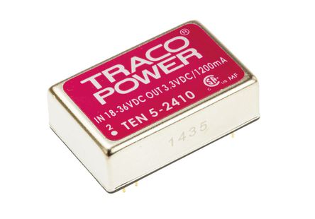 TRACOPOWER - TEN 5-2410 - TRACOPOWER TEN 5 ϵ 6W ʽֱ-ֱת TEN 5-2410, 18  36 V ֱ, 3.3V dc, 1.2A, 1.5kV dcѹ, 79%Ч, DIP 24װ		
