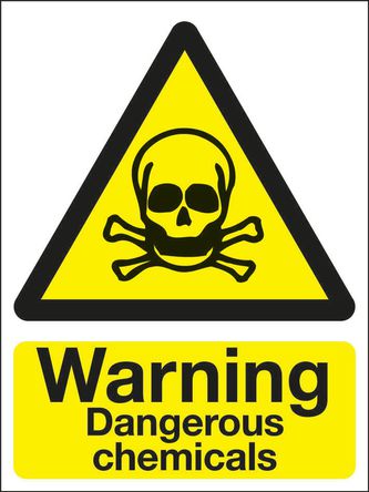 Signs & Labels - W04J/S - Signs & Labels W04J/S 5װ ɫ/ɫ Ӣ  ϩ Σվǩ “ΣջѧƷ“, 150 x 200mm		