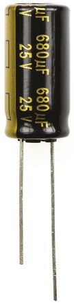 Panasonic - EEUFM1E681 - Panasonic FM  ϵ 25 V ֱ 680F ͨ  EEUFM1E681, 20%ݲ, +105C		