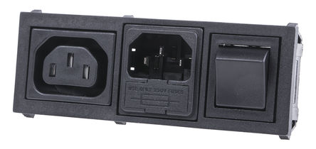 Bulgin - BZH11/Z0000/10 - Bulgin Ƕʽ C13C14 IEC ͷ BZH11/Z0000/10, Ӷ˽, 10A, 250 V 		