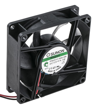 Sunon - PF80251V1-000U-A99 - Sunon PF ϵ 4.1W 12 V ֱ  PF80251V1-000U-A99, 102m3/h, 4800rpm, 80 x 80 x 25mm		