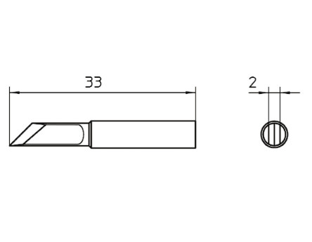 Weller - T0054486399 - Weller XNT ϵ XNT KN, 2 mm ֱ ͷ, ʹWXP65 & WP65 		