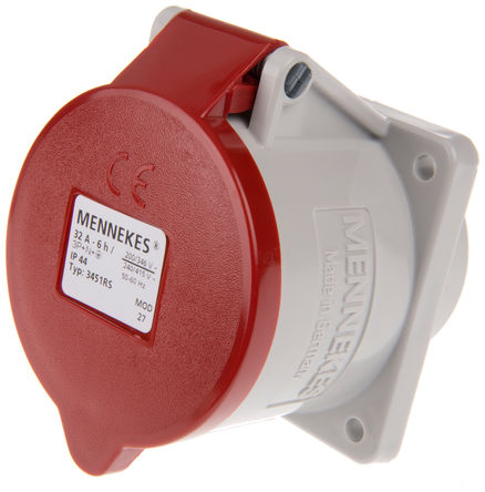 Mennekes - 3451 - Mennekes ɫ 5P ҵԴ 尲װ  3451, 32A, 400 V, IP44		