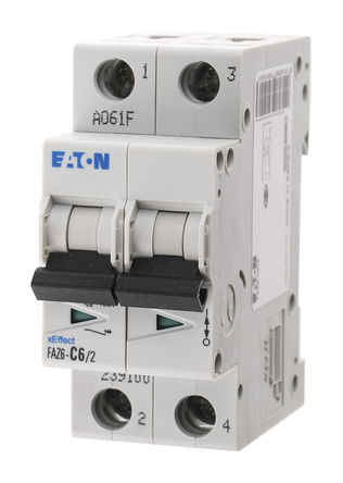 Eaton - FAZ6-C6/2 - Eaton xEffect FAZ6 ϵ 2 6 A MCB ΢Ͷ· FAZ6-C6/2, 6 kA Ͽ, C բ		