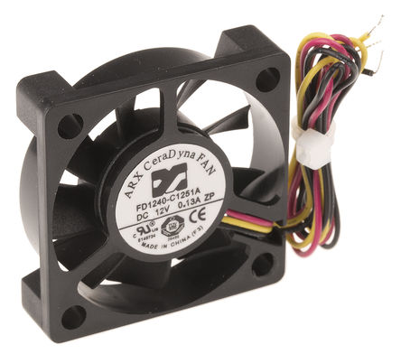 ARX - FD1240-C1251A2AL - ARX CeraDyna ϵ 1.2W 12 V ֱ  FD1240-C1251A2AL, 12.24m3/h, 6500rpm, 40 x 40 x 10mm		