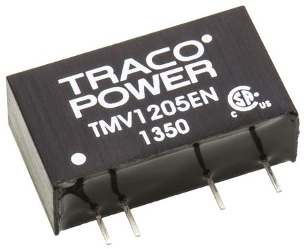TRACOPOWER - TMV 1205EN - TRACOPOWER TMV EN ϵ 1W ʽֱ-ֱת TMV 1205EN, 10.8  13.2 V ֱ, 5V dc, 200mA, 3kVѹ, 65%Ч, SIP 7װ		
