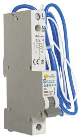 Europa - EUB1R.20/1B - Europa EUB1R ϵ 1 B סլ RCBO, EUB1R.20/1B, 20A		