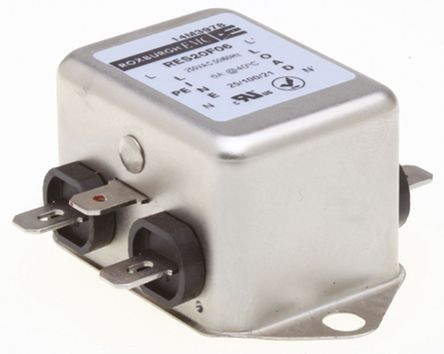Roxburgh EMC - RES20F06 - Roxburgh EMC RES20 ϵ 6A 250 V , DC to 400Hz ̰װ RFI ˲ RES20F06, Fast-OnӶ		