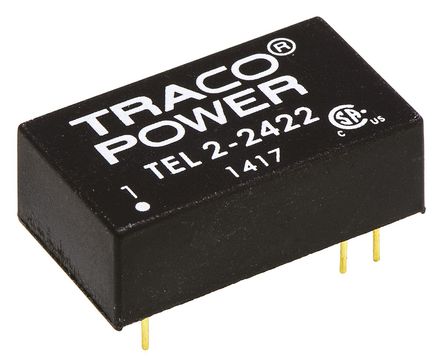 TRACOPOWER - TEL 2-2422 - TRACOPOWER TEL 2 ϵ 2W ʽֱ-ֱת TEL 2-2422, 18  36 V ֱ, 12V dc, 85mA, 1.5kV dcѹ, 78%Ч, DIP 16װ		