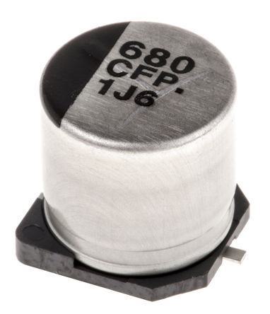 Panasonic - EEEFP1C681AP - Panasonic FP SMD ϵ 16 V ֱ 680F SMD  EEEFP1C681AP, ±20%ݲ, 60m(ֵ), +105°C, Gװ		