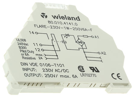 Wieland - 80.010.4141.0 - Wieland 80.010.4141.0 ˫ DIN ӿڼ̵ģ, 6A, 253V		
