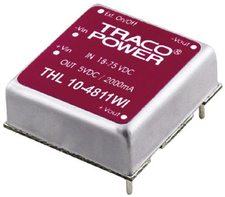 TRACOPOWER - THL 10-4815WI - TRACOPOWER THL 10WI ϵ 10W ʽֱ-ֱת THL 10-4815WI, 18  75 V ֱ, 24V dc, 410mA, 86%Ч, 1 x 1 inװ		