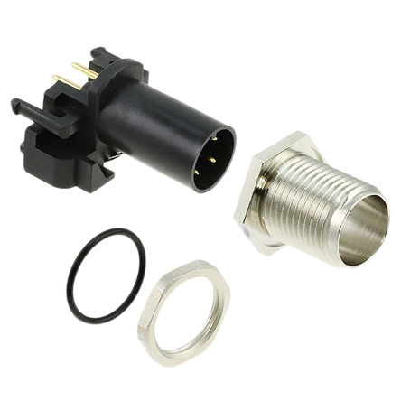 TE Connectivity - 3-2172080-2 - TE Connectivity M12 ϵ�� 4· ӡˢ��·�尲װ ֱ�� Բ�������� ��ͷ 3-2172080-2, ������, ����ʽ�Ӻ�		