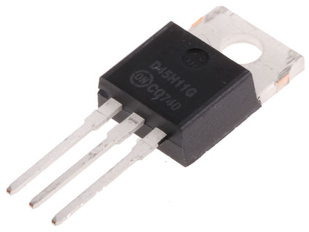 ON Semiconductor - D45H11G - ON Semiconductor D45H11G , PNP , 10 A, Vce=80 V, HFE:40, 40 MHz, 3 TO-220ABװ		